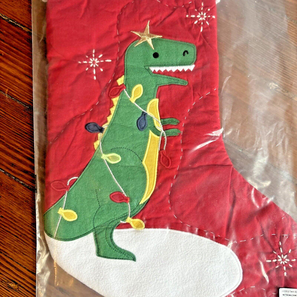 Pottery Barn Holiday Christmas stocking gift Dinosaur Disney school Jurassic kid