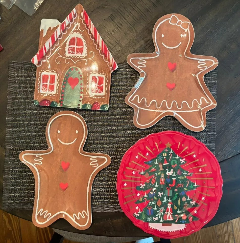 Pottery Barn Christmas Gingerbread Disney holiday boy girl Party Plate SET ]