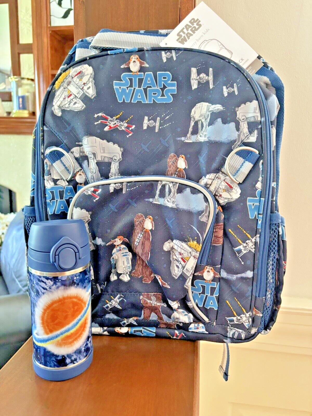 Pottery Barn school Disney STAR WARS BACKPACK Solo +Water Bottle TRAVEL Jedi =