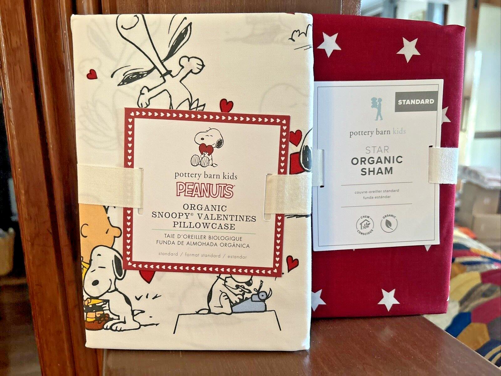 Snoopy Pottery Barn Holiday peanuts Star Sham Disney SET 2 Birthday Pillowcase y