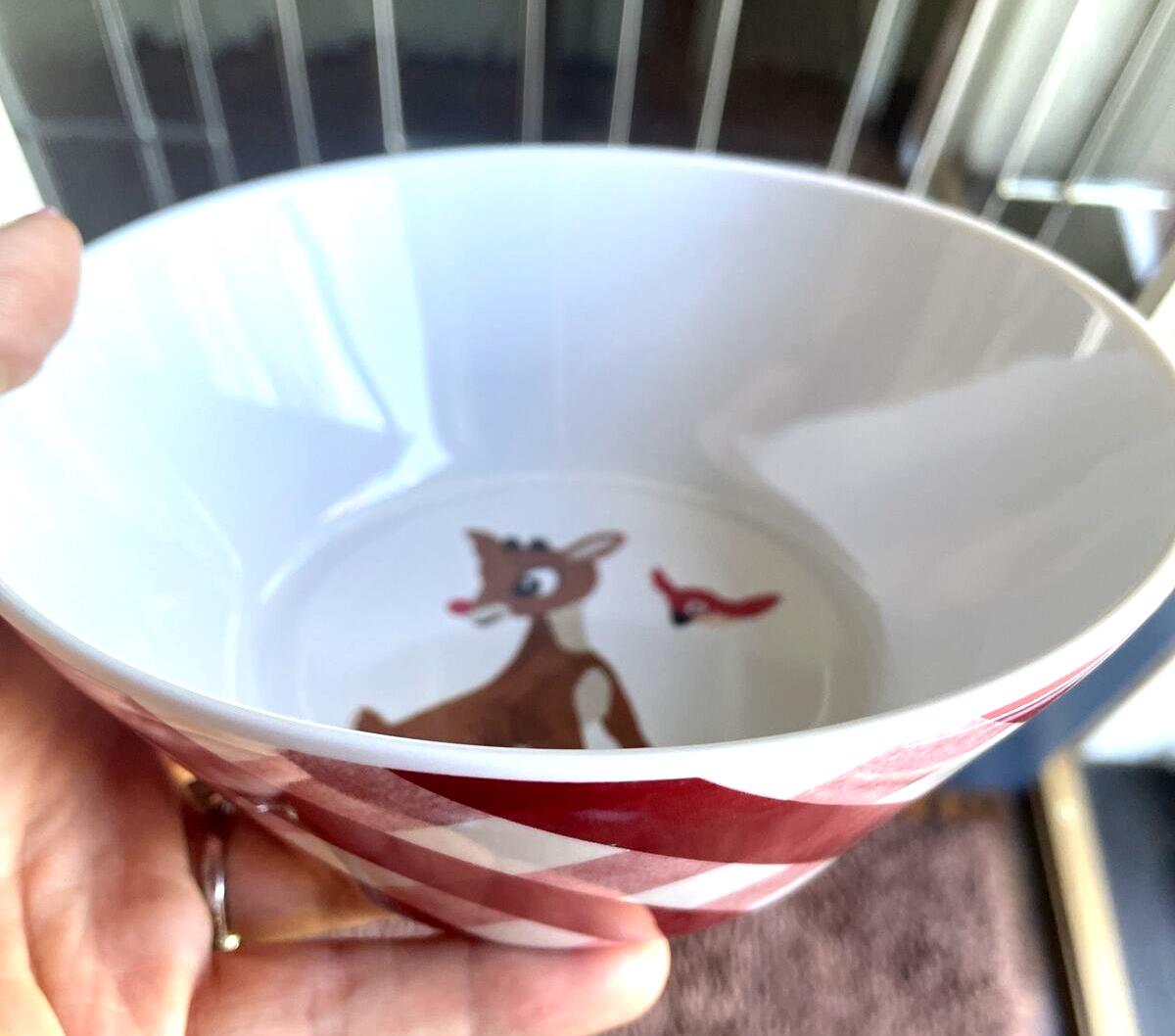 Pottery Barn Christmas Rudolph Reindeer Clarice Disney bowl holiday gift party `