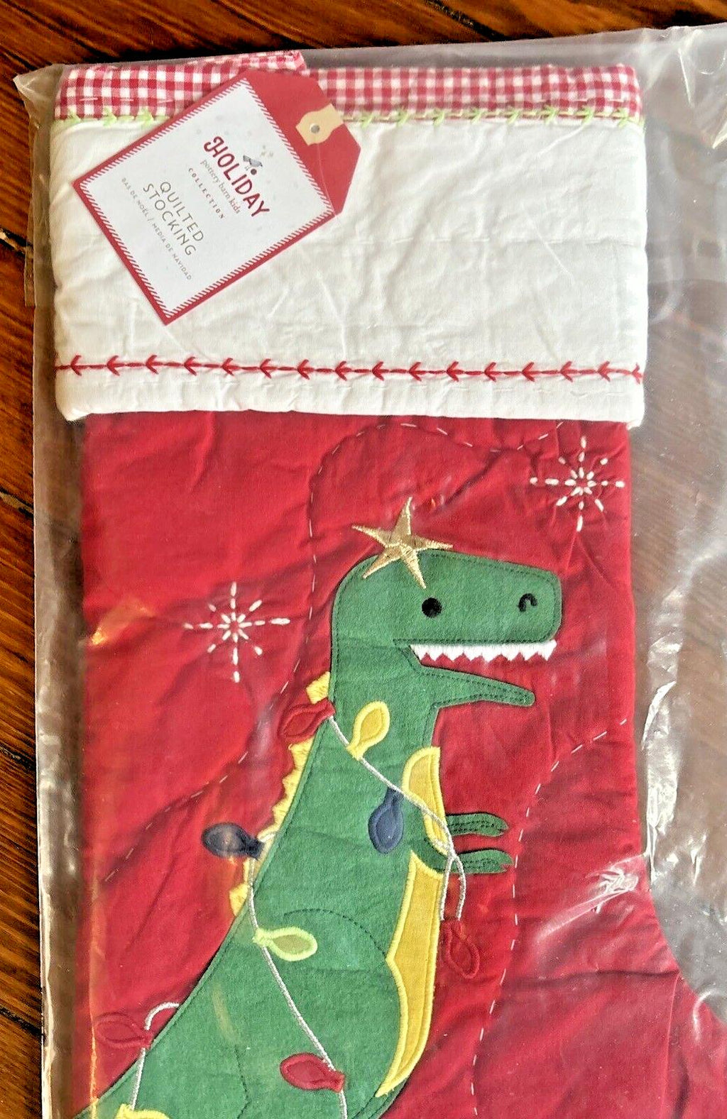 Pottery Barn Holiday Christmas stocking gift Dinosaur Disney school Jurassic kid