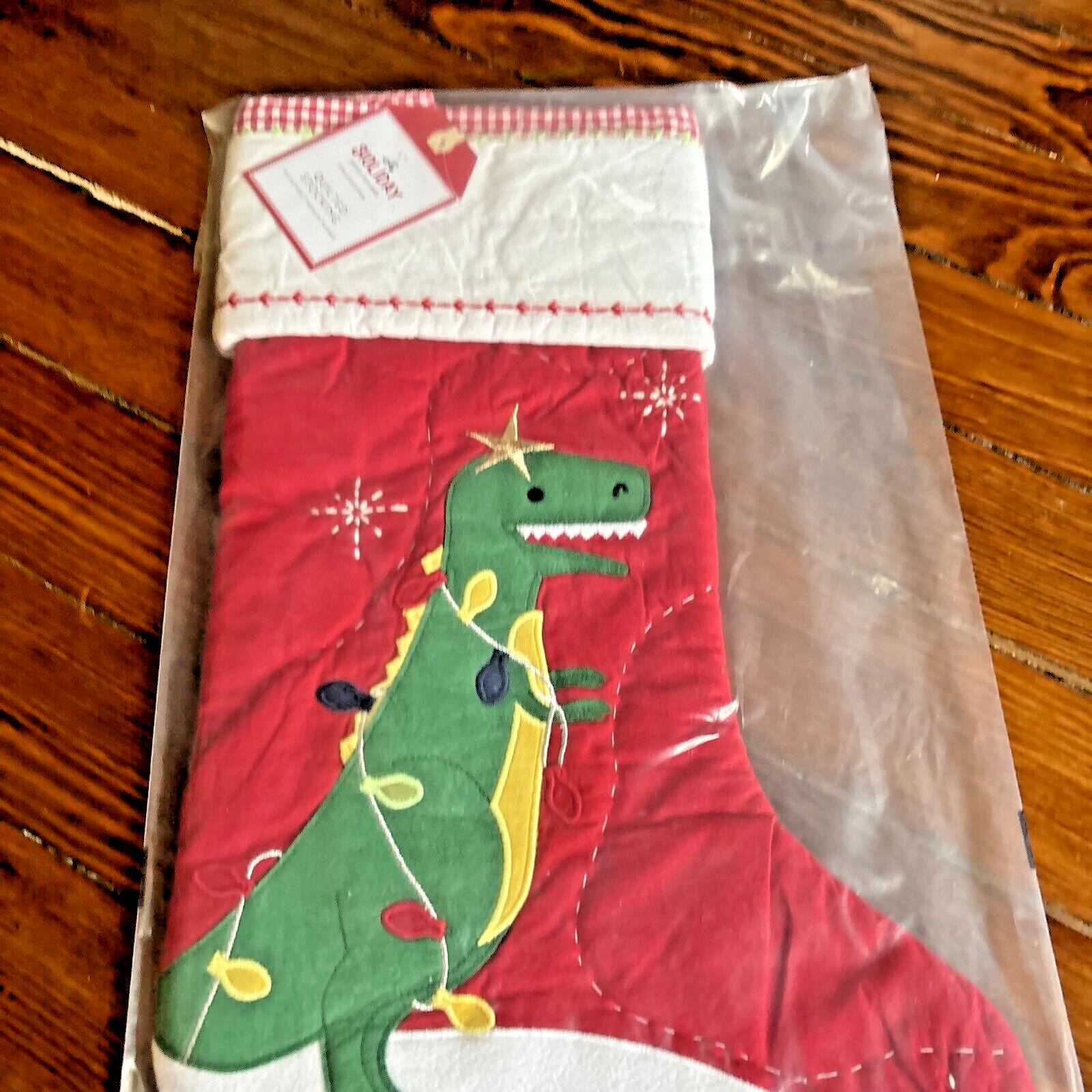 Pottery Barn Holiday Christmas stocking gift Dinosaur Disney school Jurassic kid