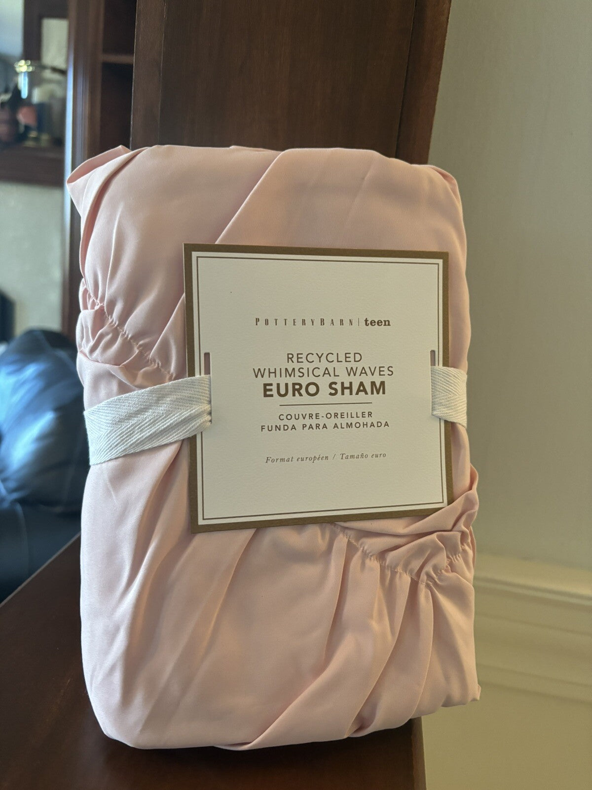 Pottery Barn holiday Disney princess pink girl pillow sham Euro ruched bed gift