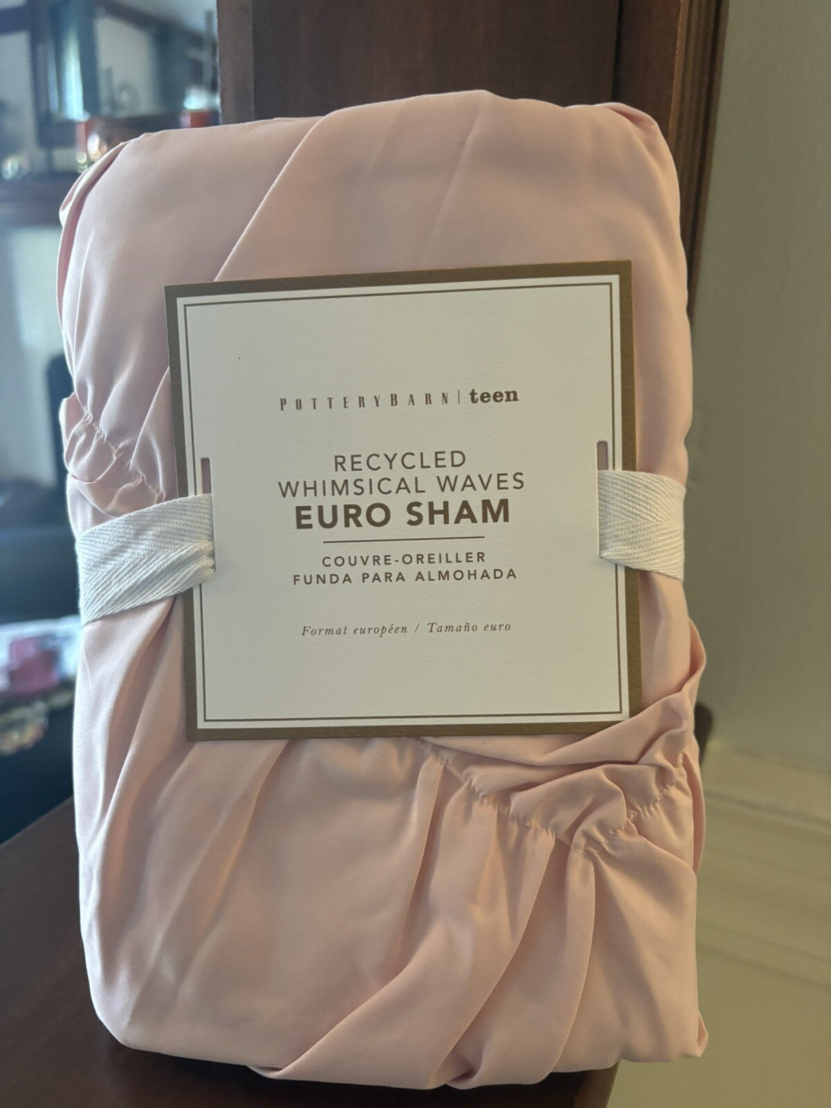 Pottery Barn holiday Disney princess pink girl pillow sham Euro ruched bed gift