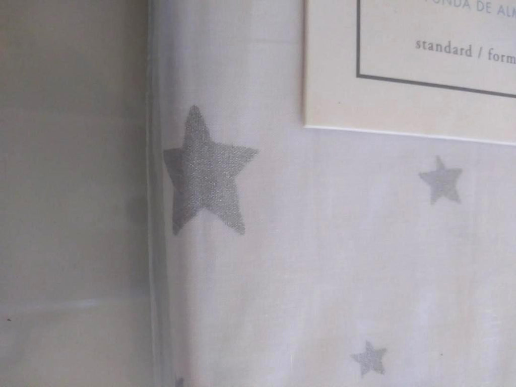 pottery barn cotton SILVER SHINING STAR pillowcase holiday kid gift party y