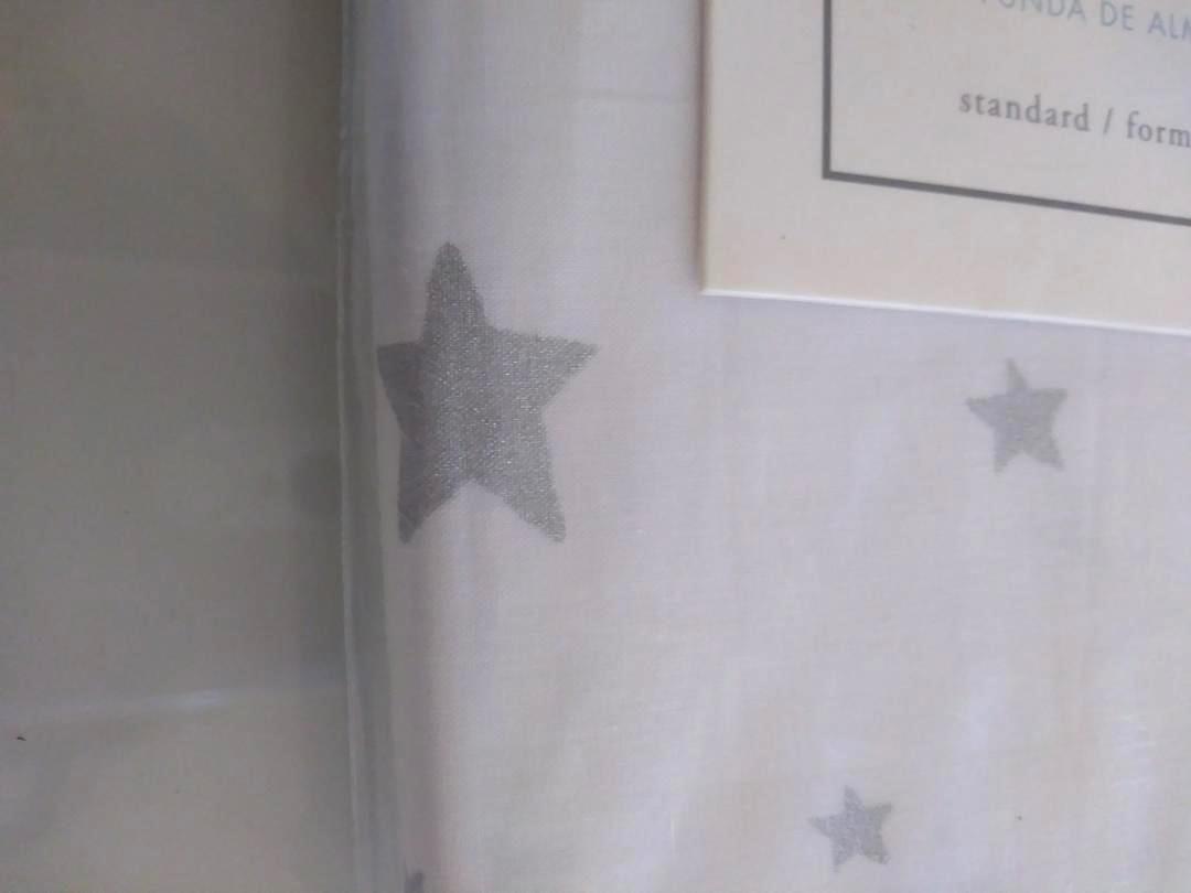 pottery barn cotton SILVER SHINING STAR pillowcase holiday kid gift party y