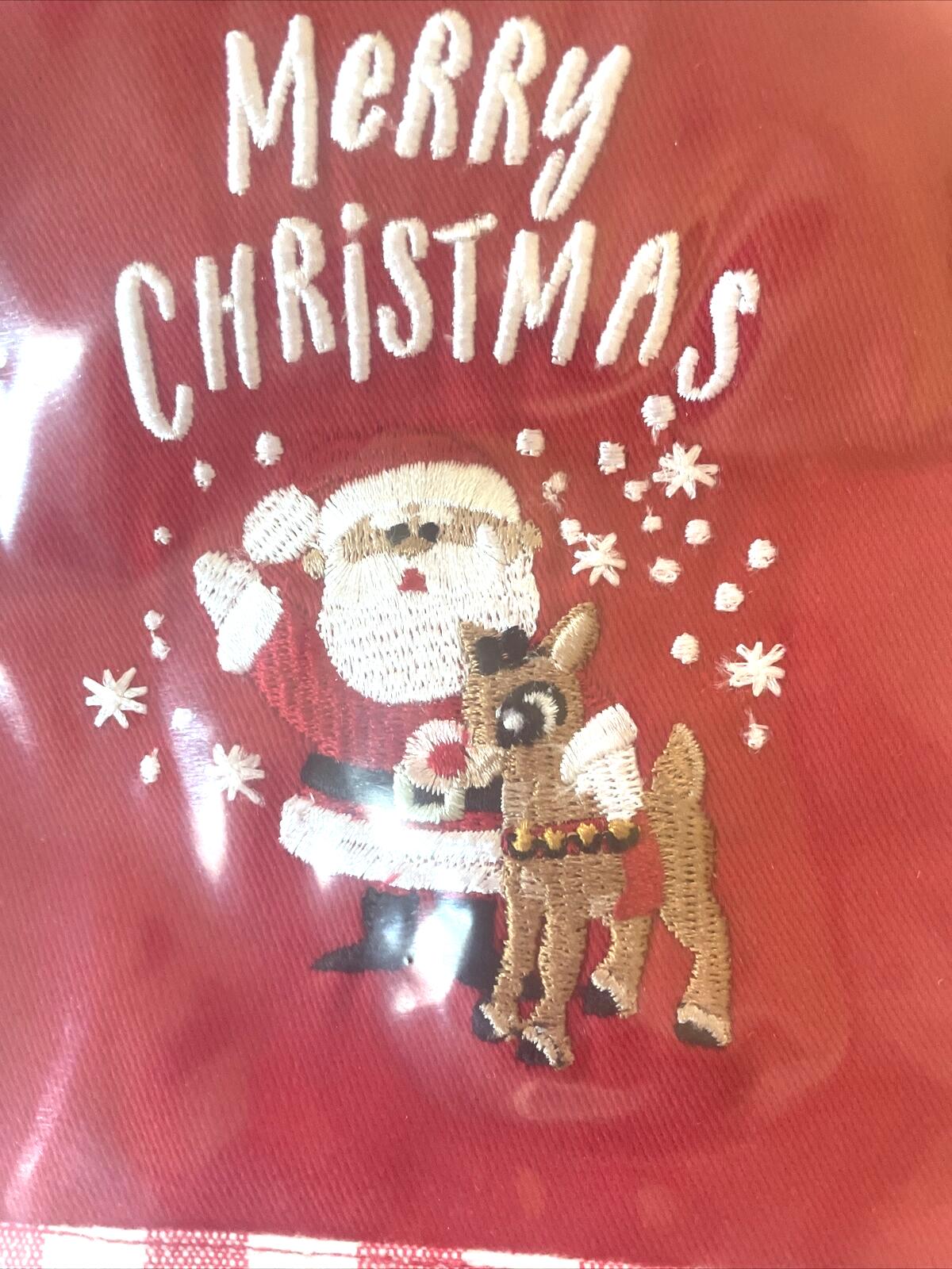 Pottery Barn holiday Rudolph Napkin Holiday Christmas Disney party kids Red ]