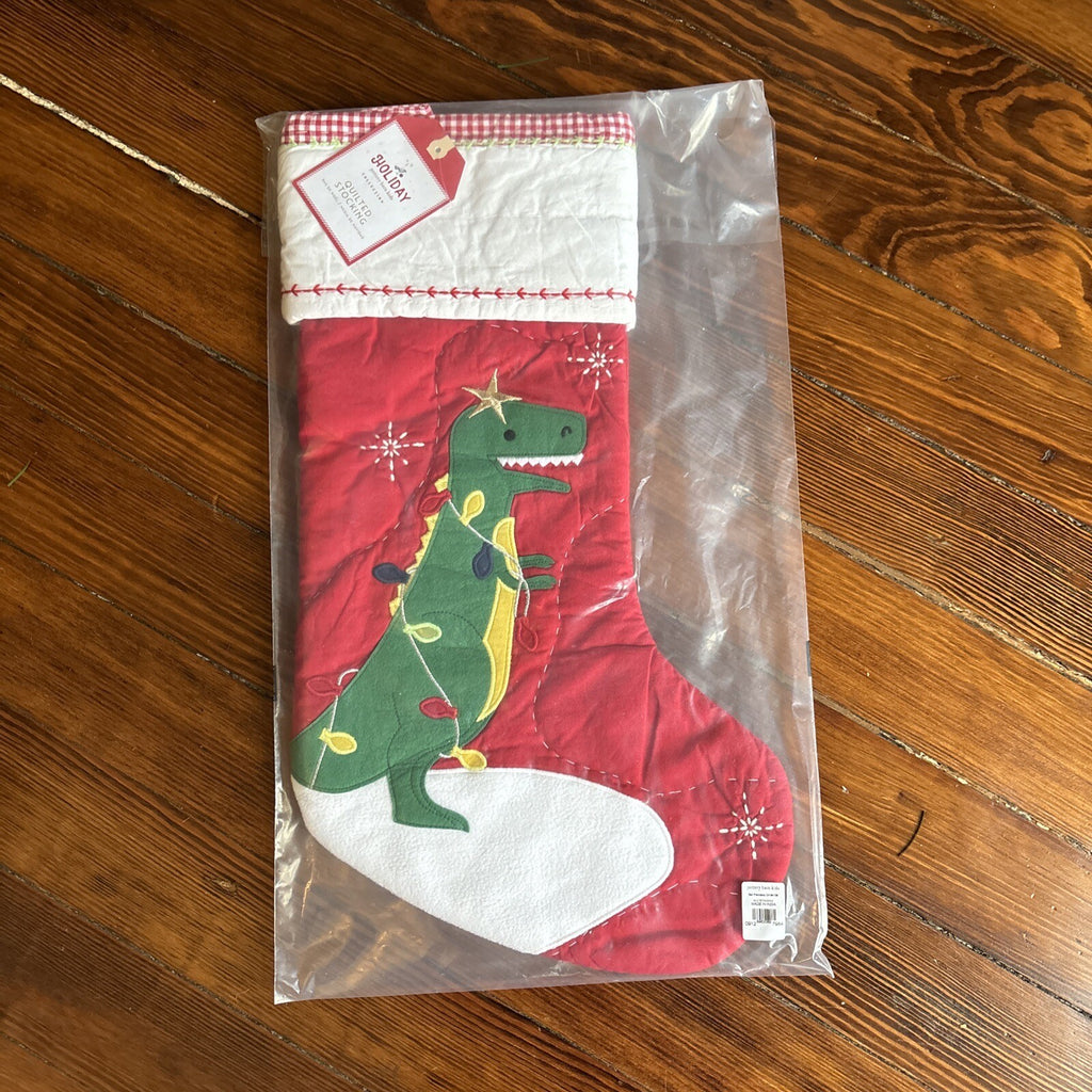 Pottery Barn Holiday Christmas stocking gift Dinosaur Disney school Jurassic kid