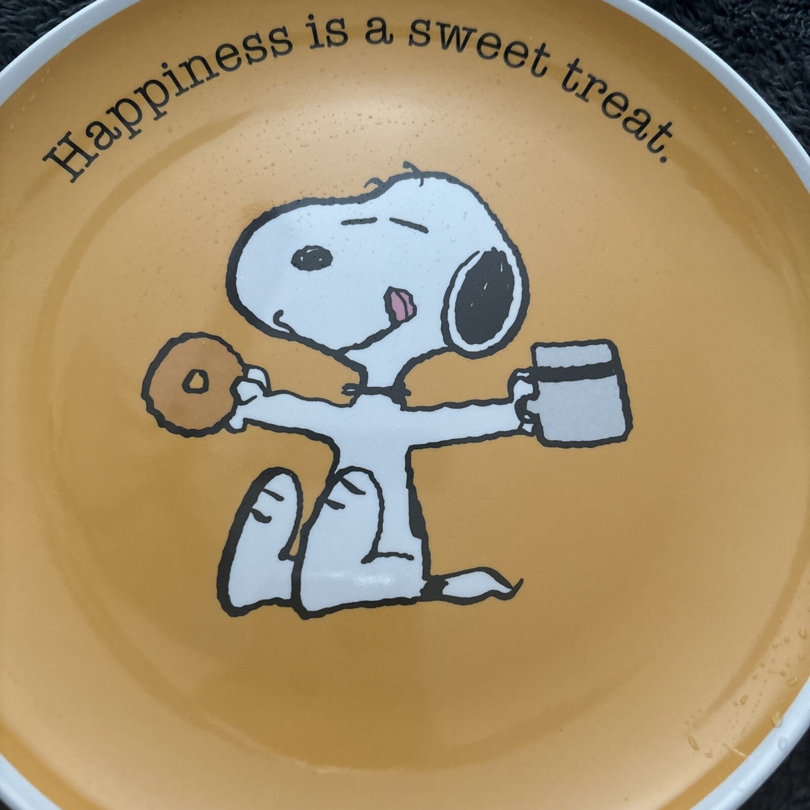 Disney Snoopy Pottery Barn peanuts school PLATE Holiday party heart  ?? kid !.