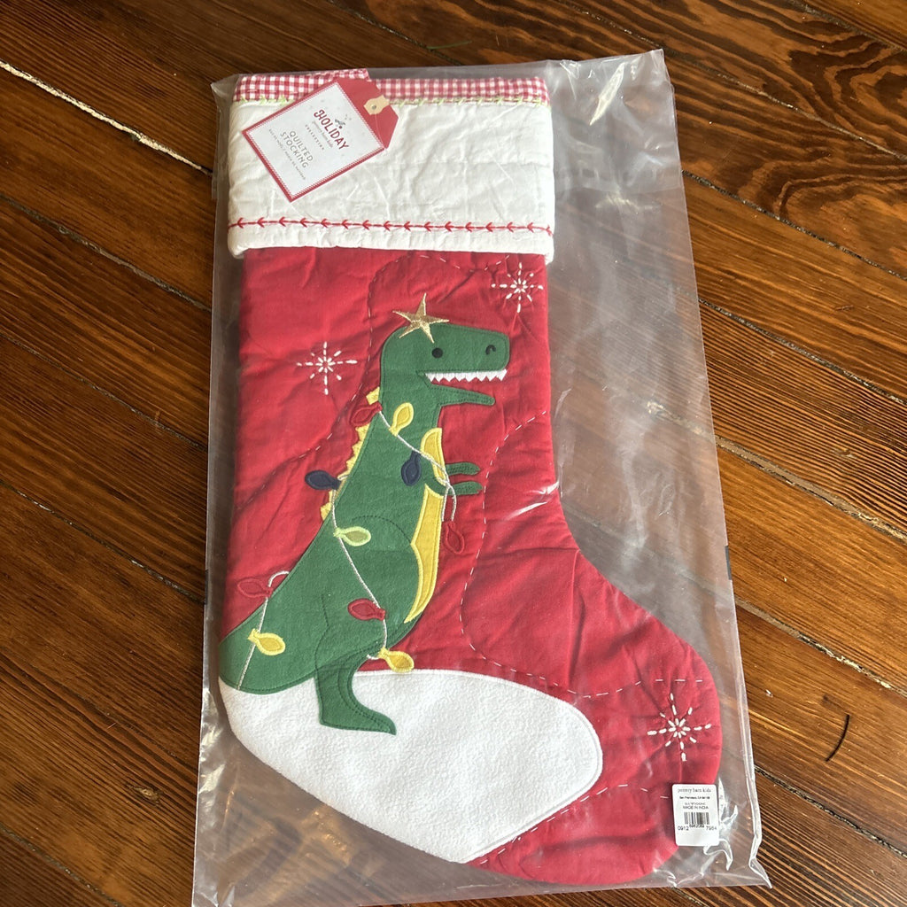 Pottery Barn Holiday Christmas stocking gift Dinosaur Disney school Jurassic kid