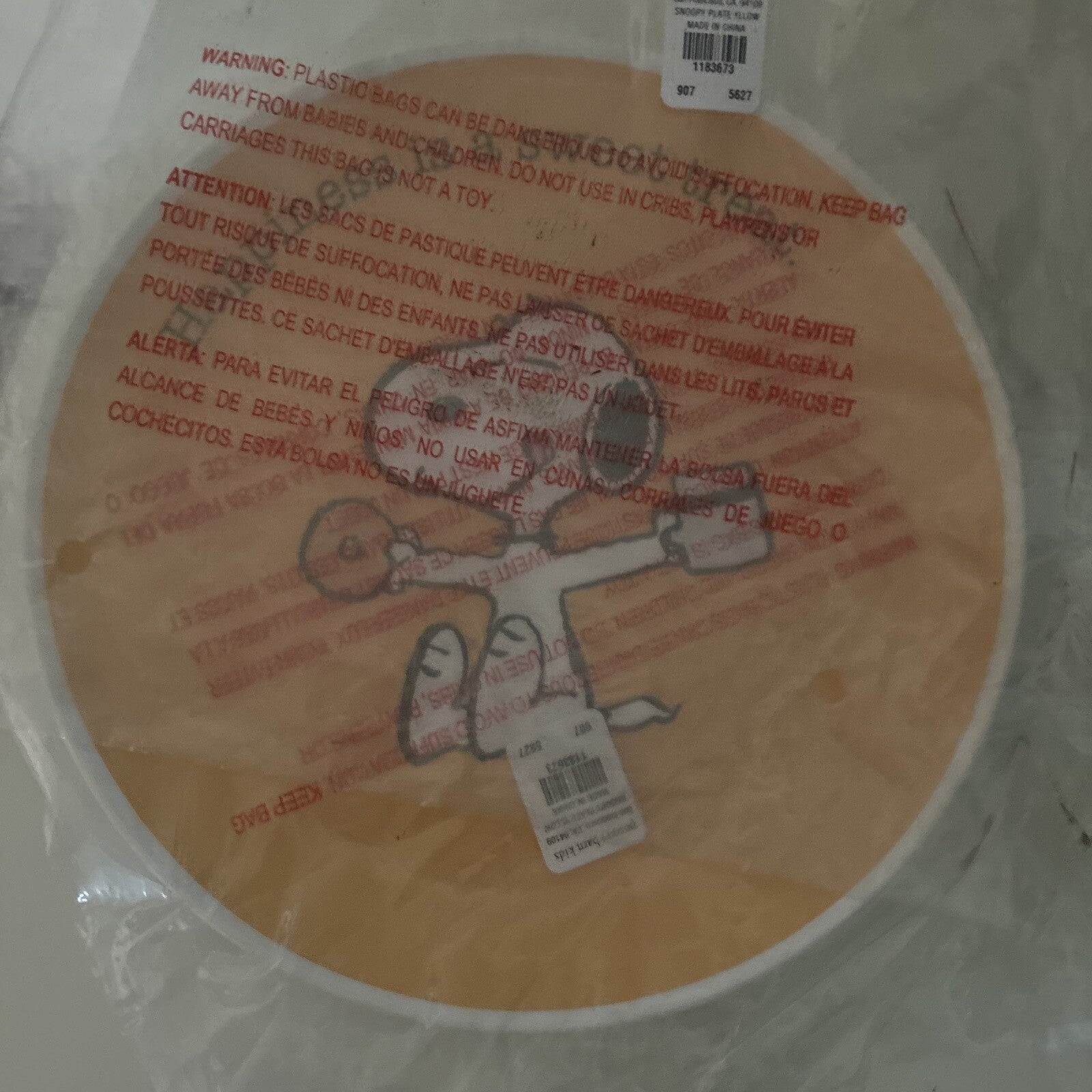 Disney Snoopy Pottery Barn peanuts school PLATE Holiday party heart  ?? kid !.