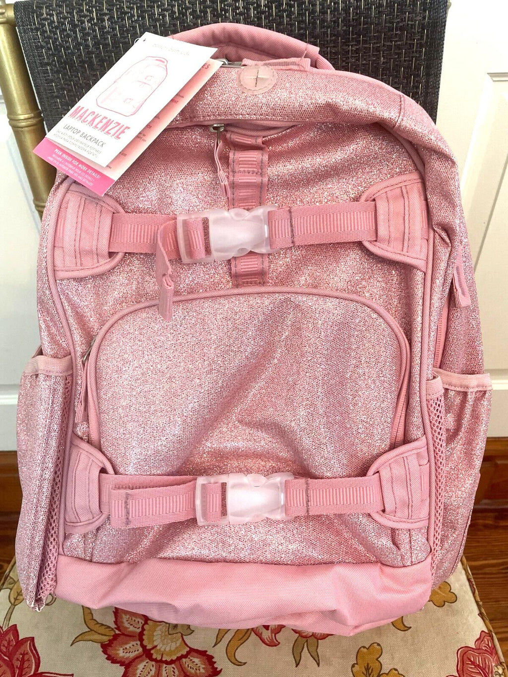 Pottery barn school Disney princess glitter Barbie Travel Backpack girl pink .