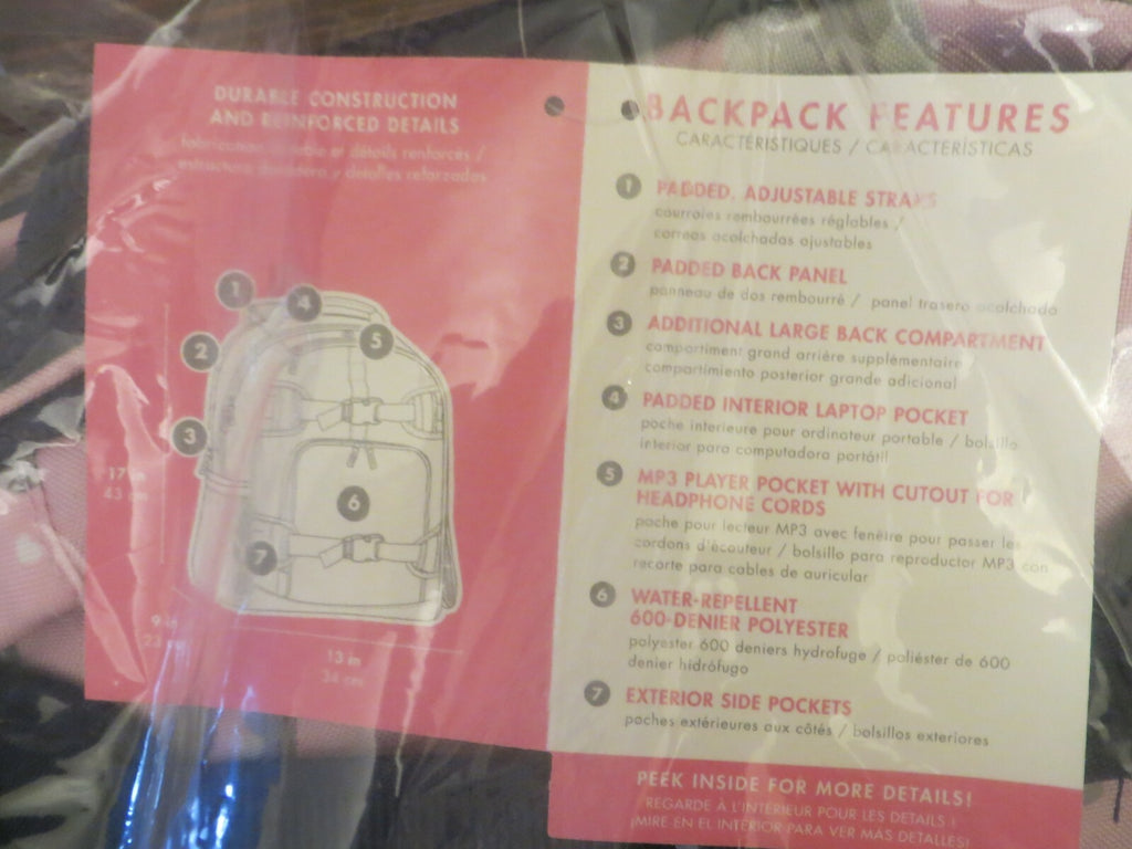 Pottery barn school Disney princess glitter Barbie Travel Backpack girl pink .