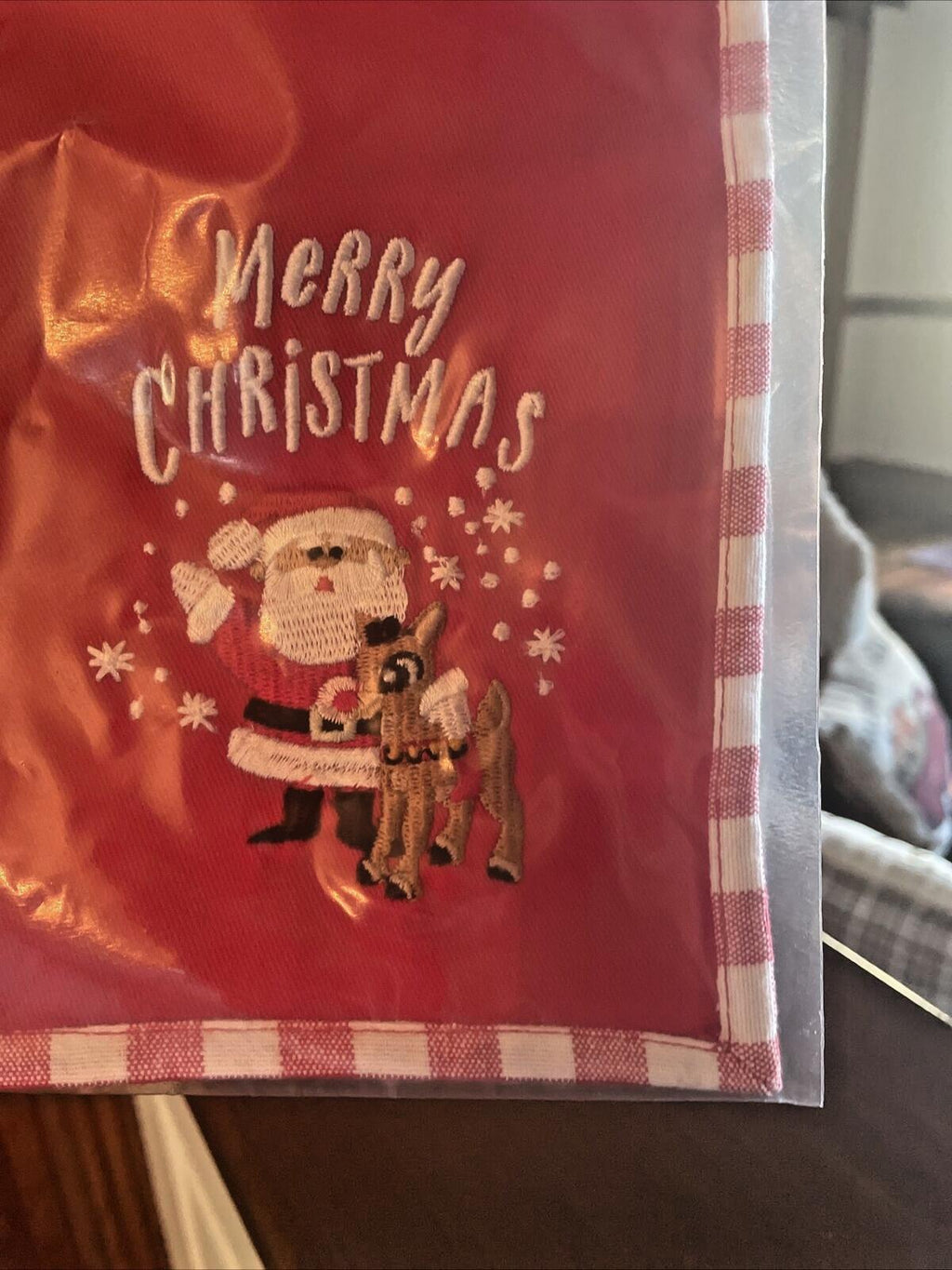 Pottery Barn holiday Rudolph Napkin Holiday Christmas Disney party kids Red ]
