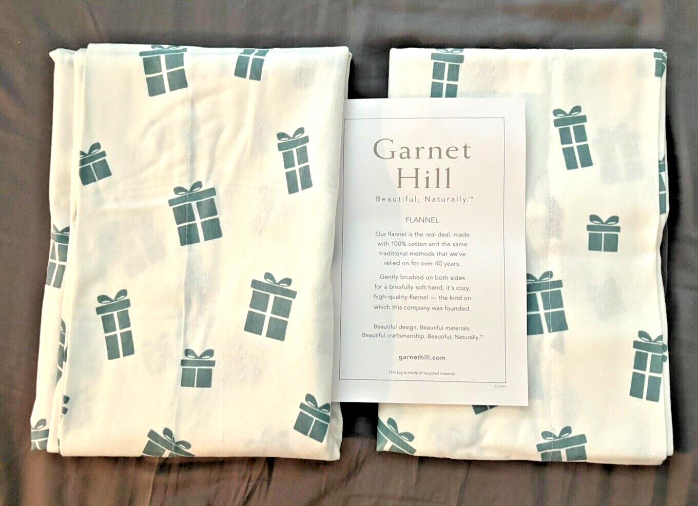 Garnet Hill holiday Christmas SHEET SET village gift Twin Flannel present $199 =