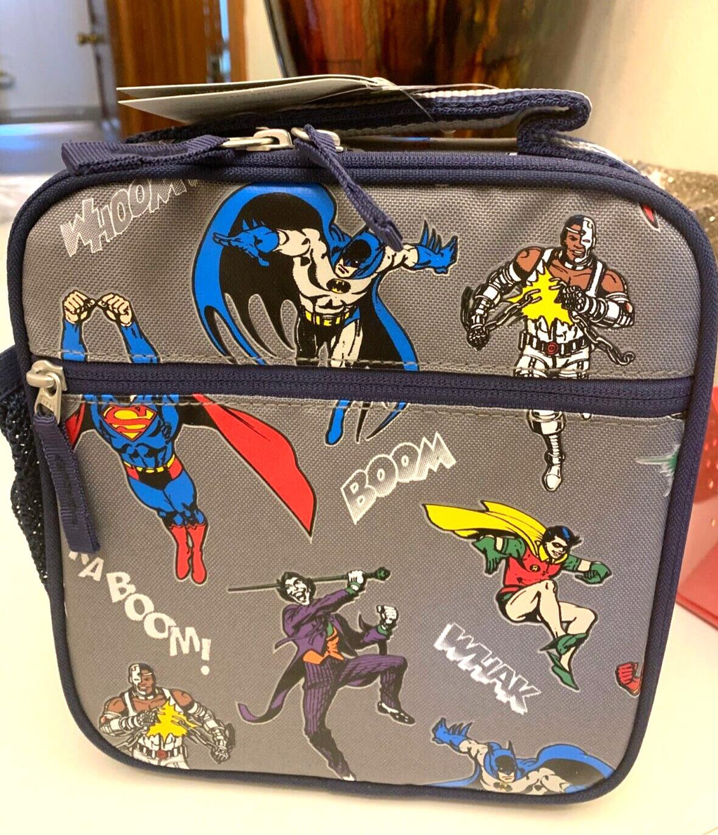 Pottery Barn School marvel Superman Lunch box bag Batman Justice space SET boy "