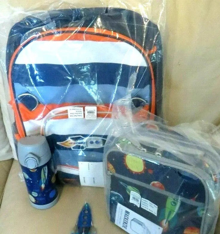 School Pottery barn planet Backpack Disney space+LUNCH BOX+Water gift boy .