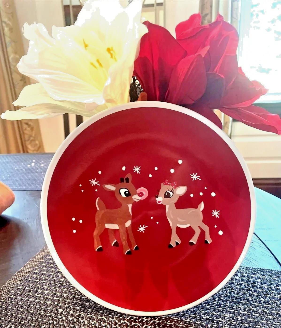 Pottery Barn holiday Christmas Rudolph santa party Disney dinner PLATE NAPKIN 4