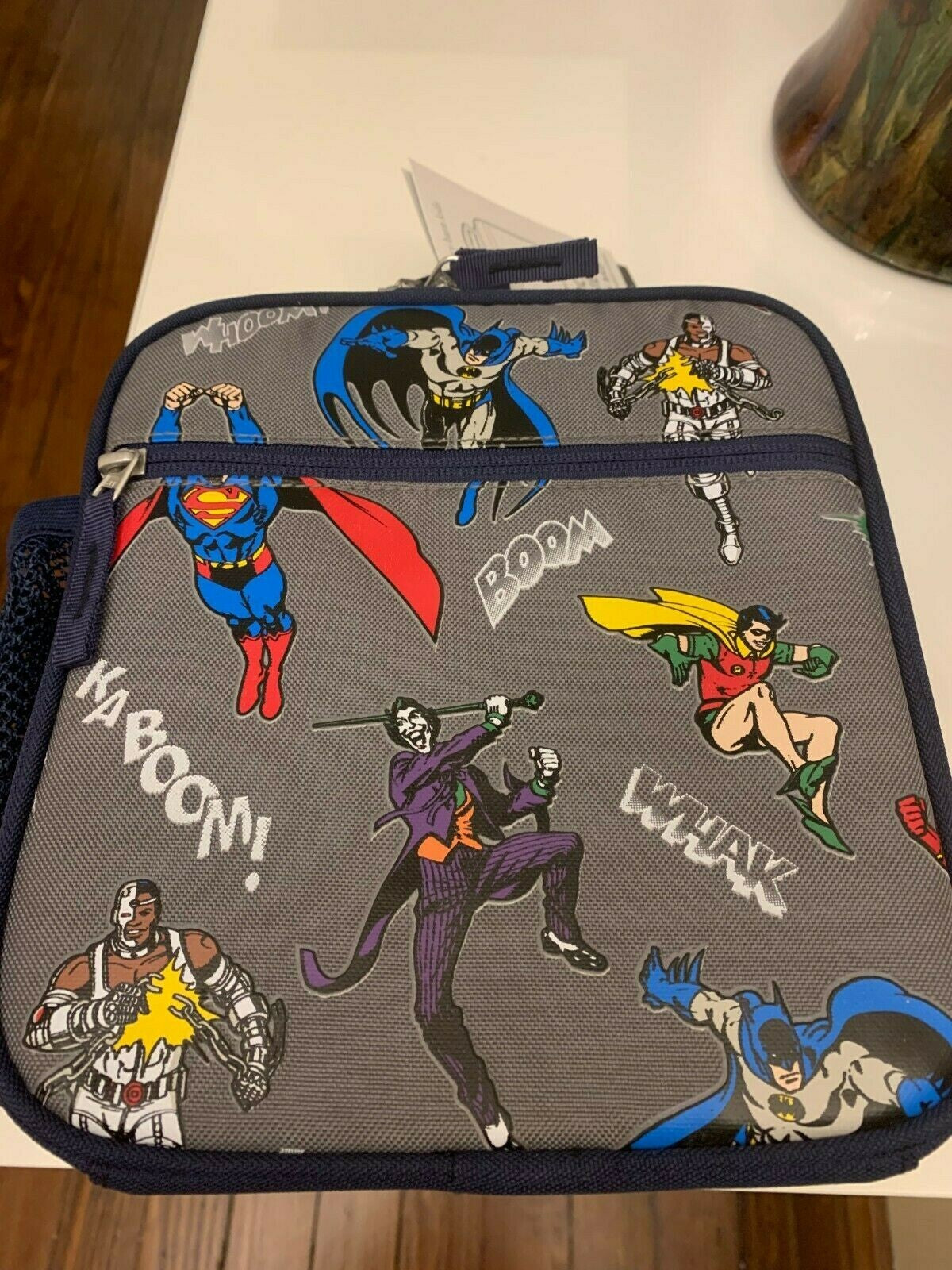 Pottery Barn School marvel Superman Lunch box bag Batman Justice space SET boy "