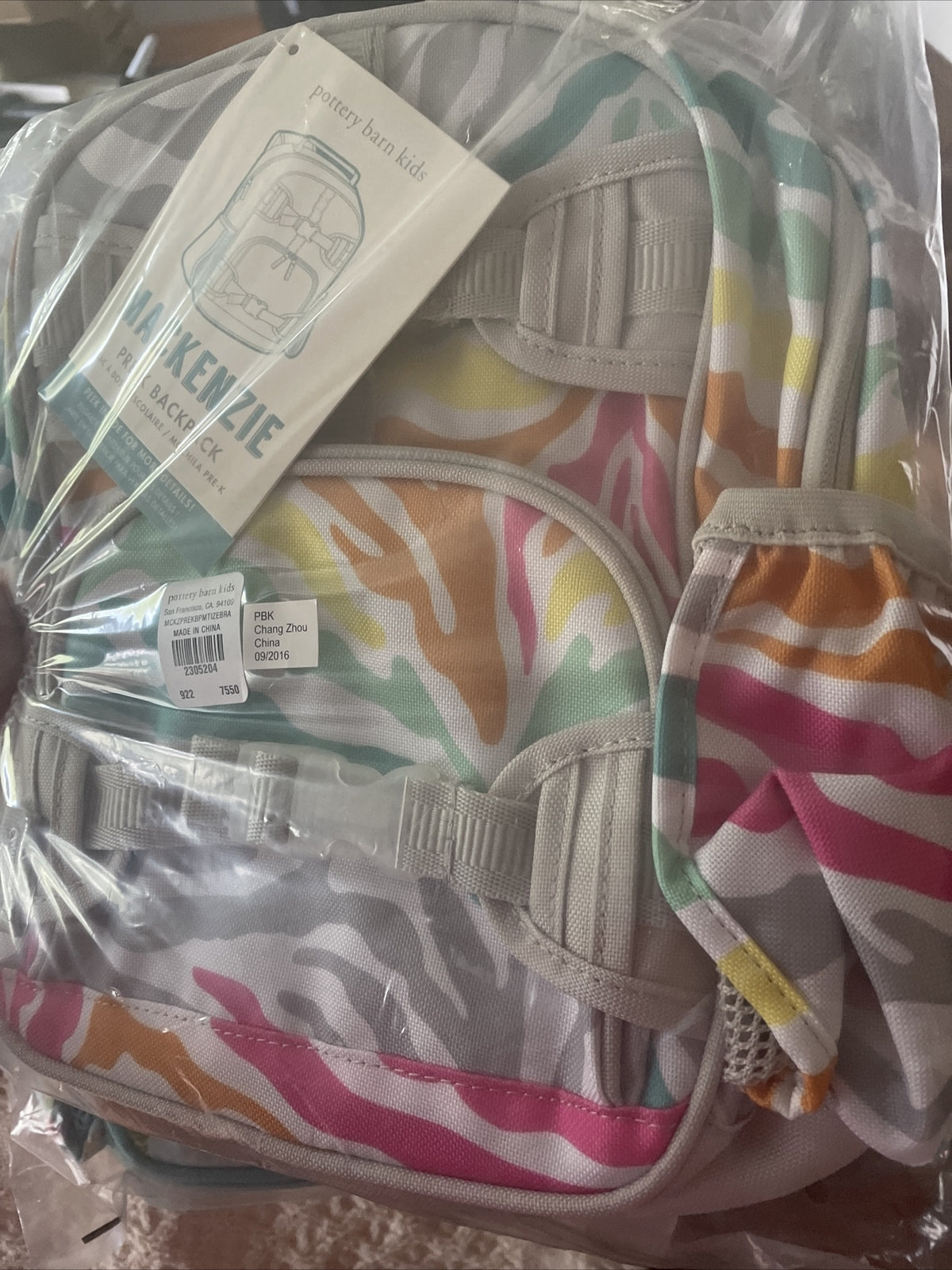 School Pottery barn BACKPACK Pre k RAINBOW ZEBRA Mini bag gift Disney travel .