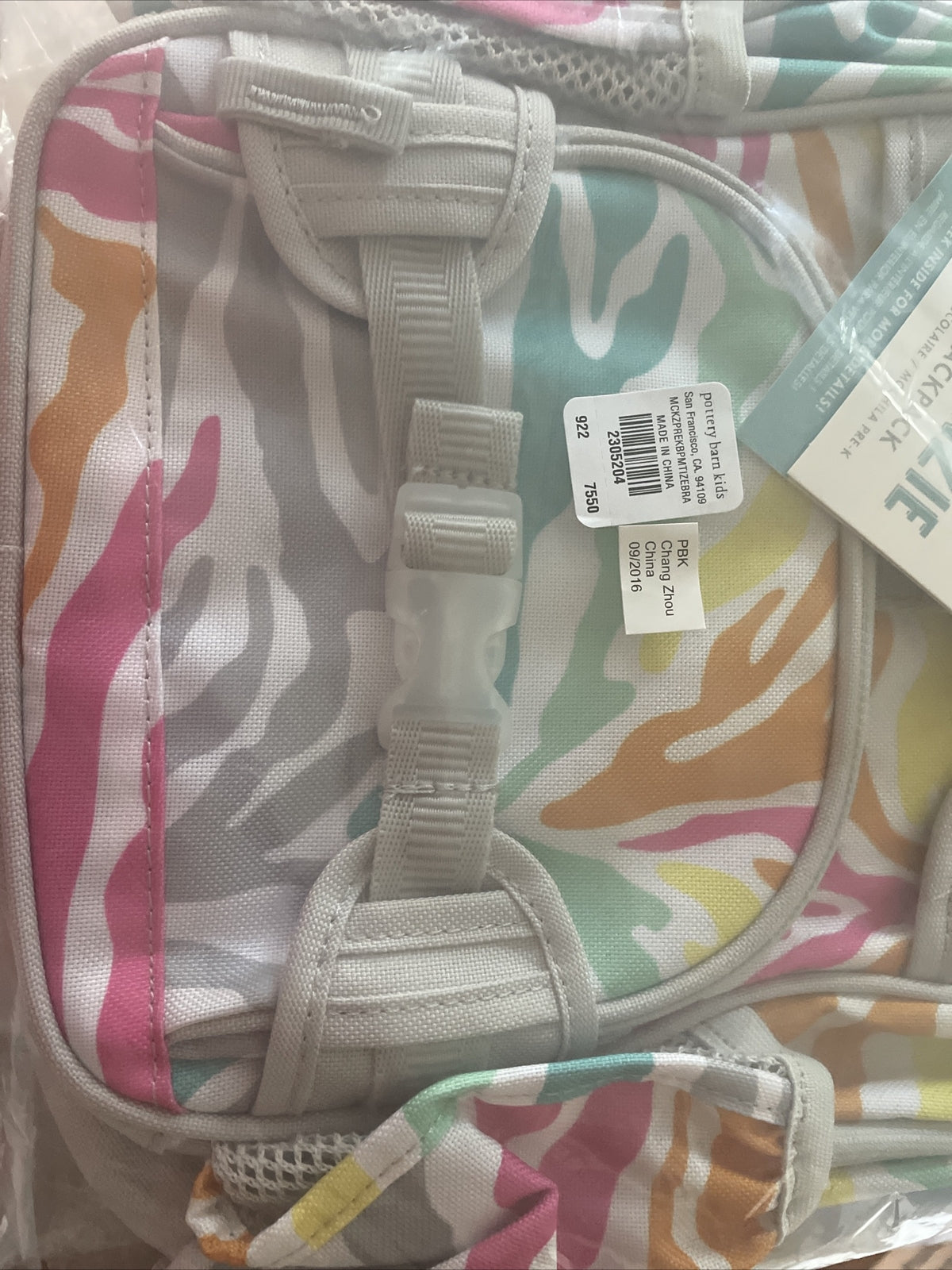 School Pottery barn BACKPACK Pre k RAINBOW ZEBRA Mini bag gift Disney travel .