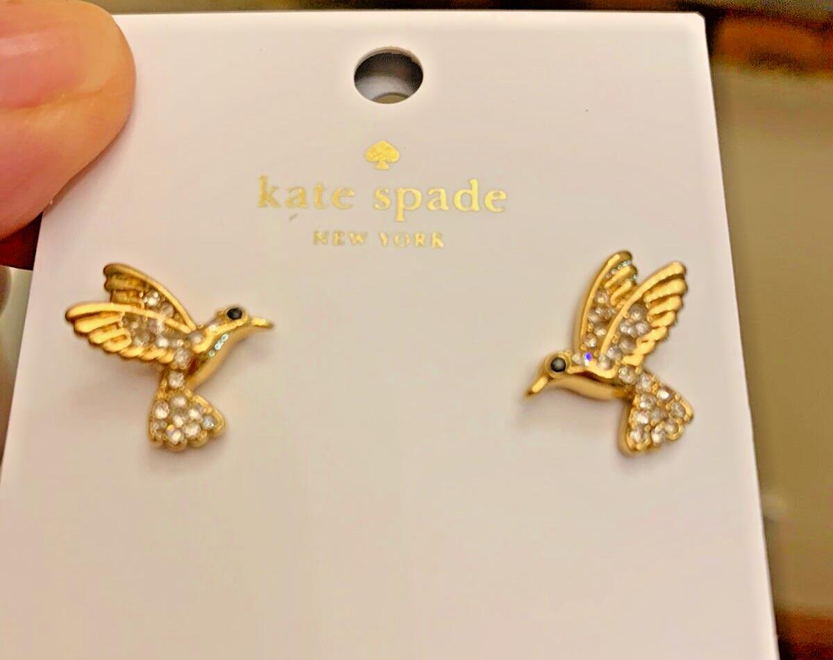 Kate Spade Earrings Disney girl bird gold mom gift teen school birthday party `