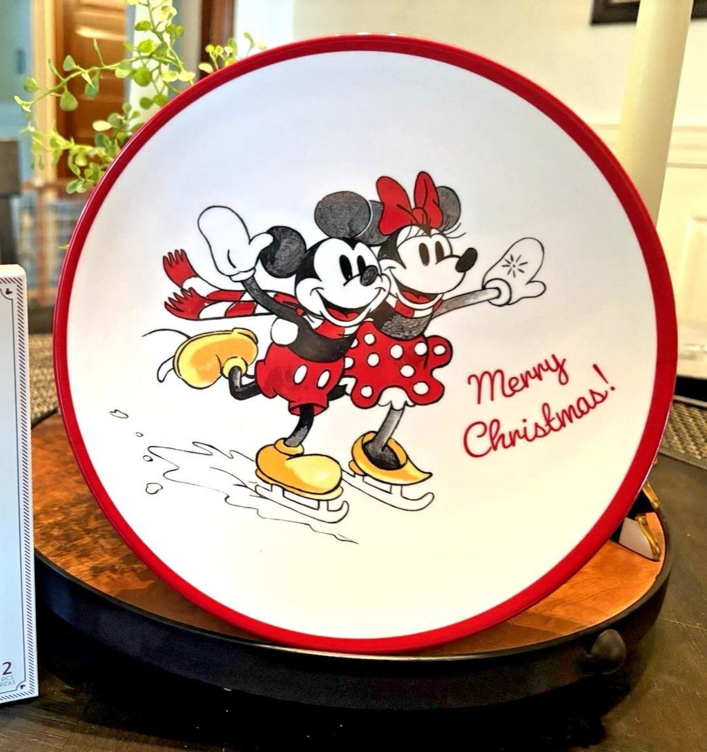 Pottery Barn holiday Christmas Mickey Mouse party Disney dinner plate kid gift