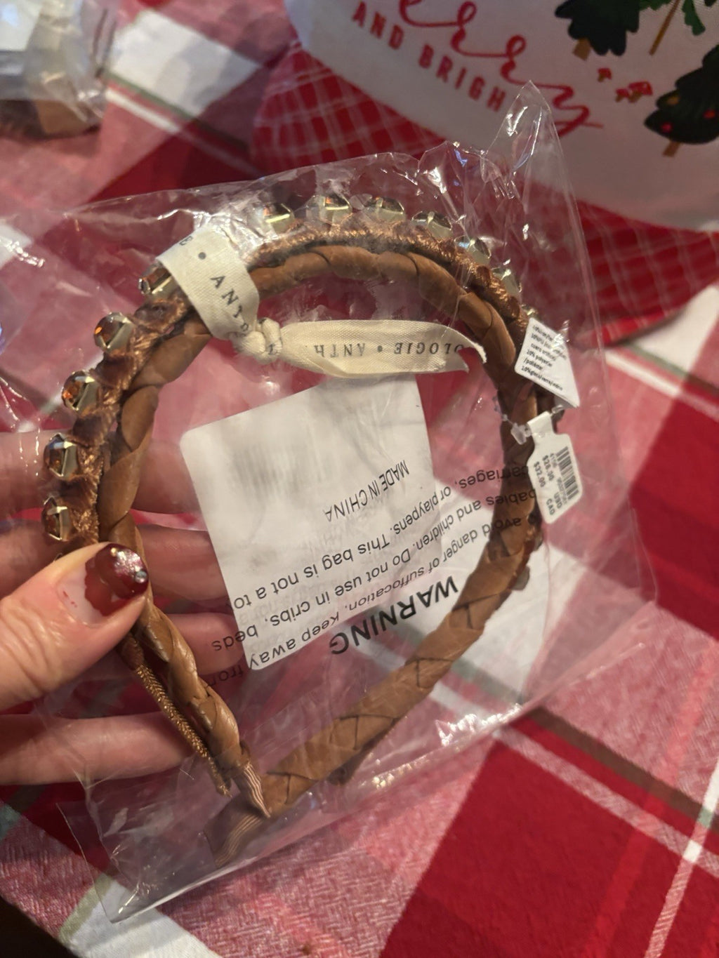 Anthropologie Headband velvet diamond holiday party wedding Women Hair Band SET 2