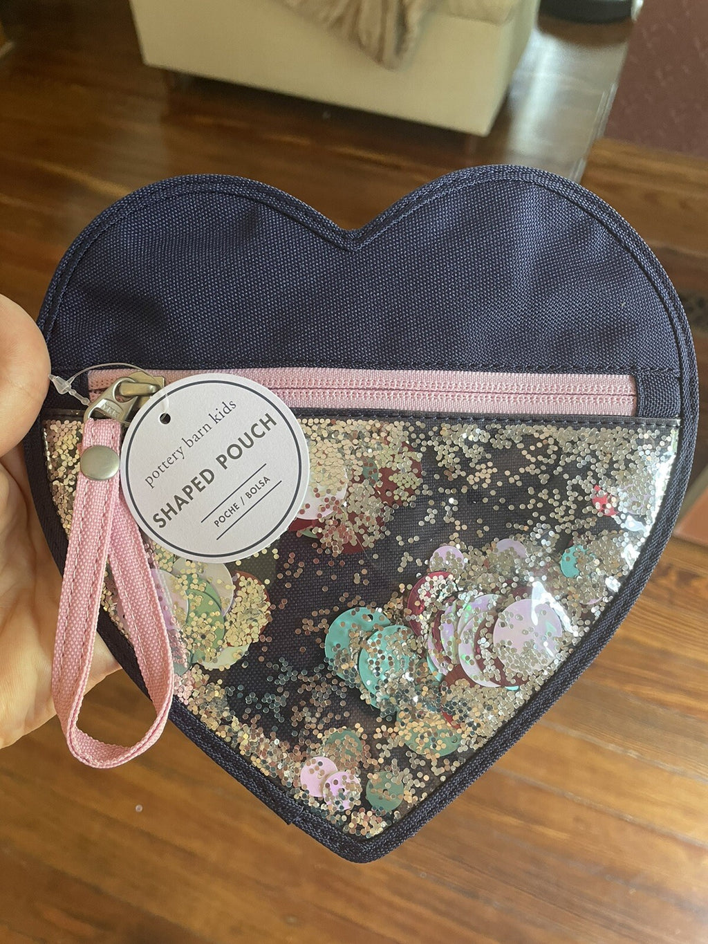 Pottery Barn School disney princess bag PENCIL case glitter girl travel set .