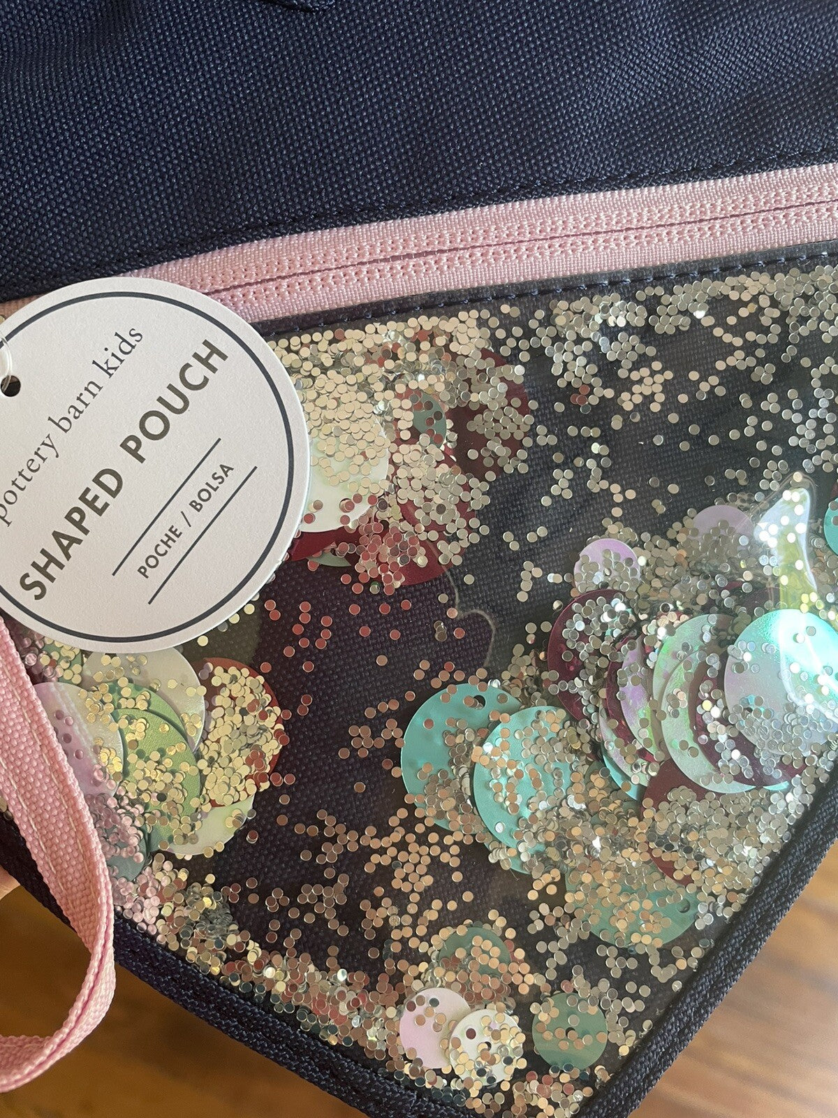 Pottery Barn School disney princess bag PENCIL case glitter girl travel set .