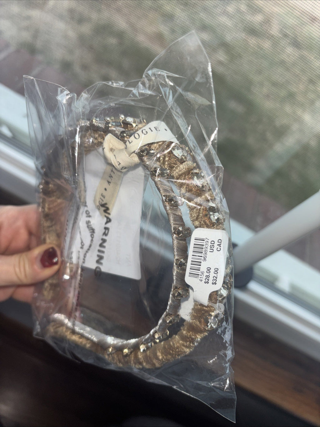 Anthropologie Headband velvet diamond holiday party wedding Women Hair Band SET v