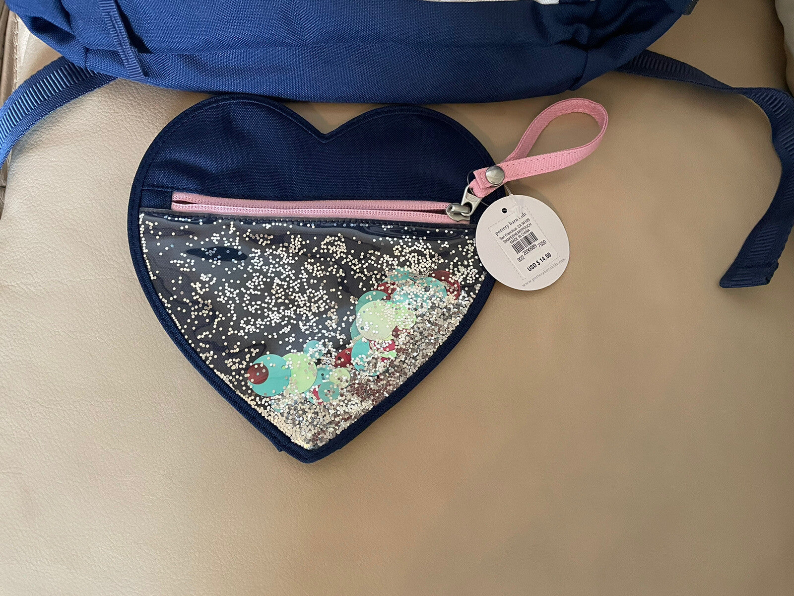 Pottery Barn School disney princess bag PENCIL case glitter girl travel set .
