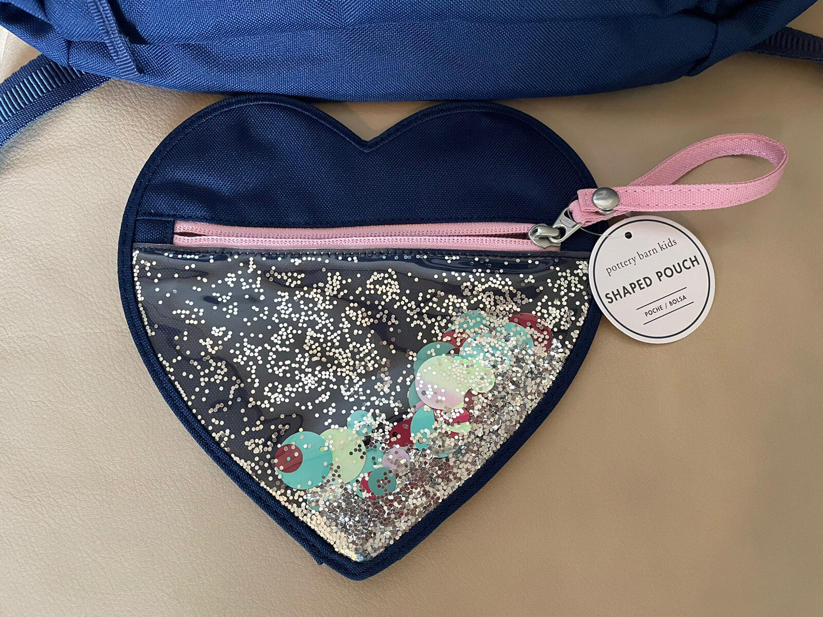 Pottery Barn School disney princess bag PENCIL case glitter girl travel set .