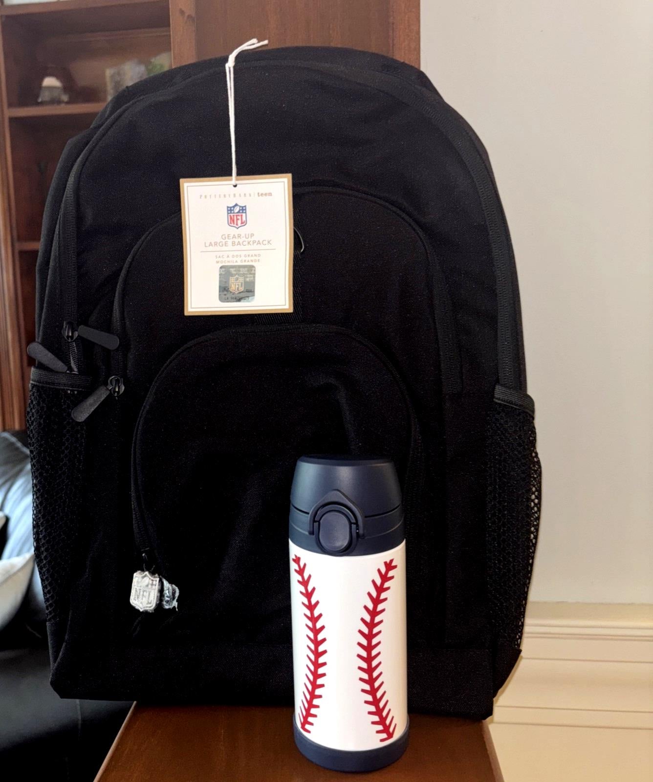 Pottery Barn School holiday BACKPACK WATER Football Baseball BAG sport Travel