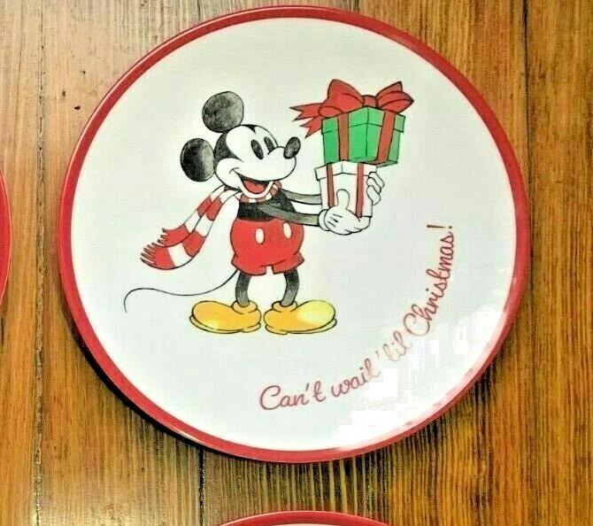 Pottery Barn holiday Christmas Mickey Mouse party Disney dinner plate kid gift