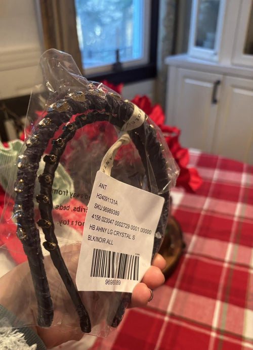 Anthropologie Headband velvet diamond holiday party wedding Hair girl Band SET 2.