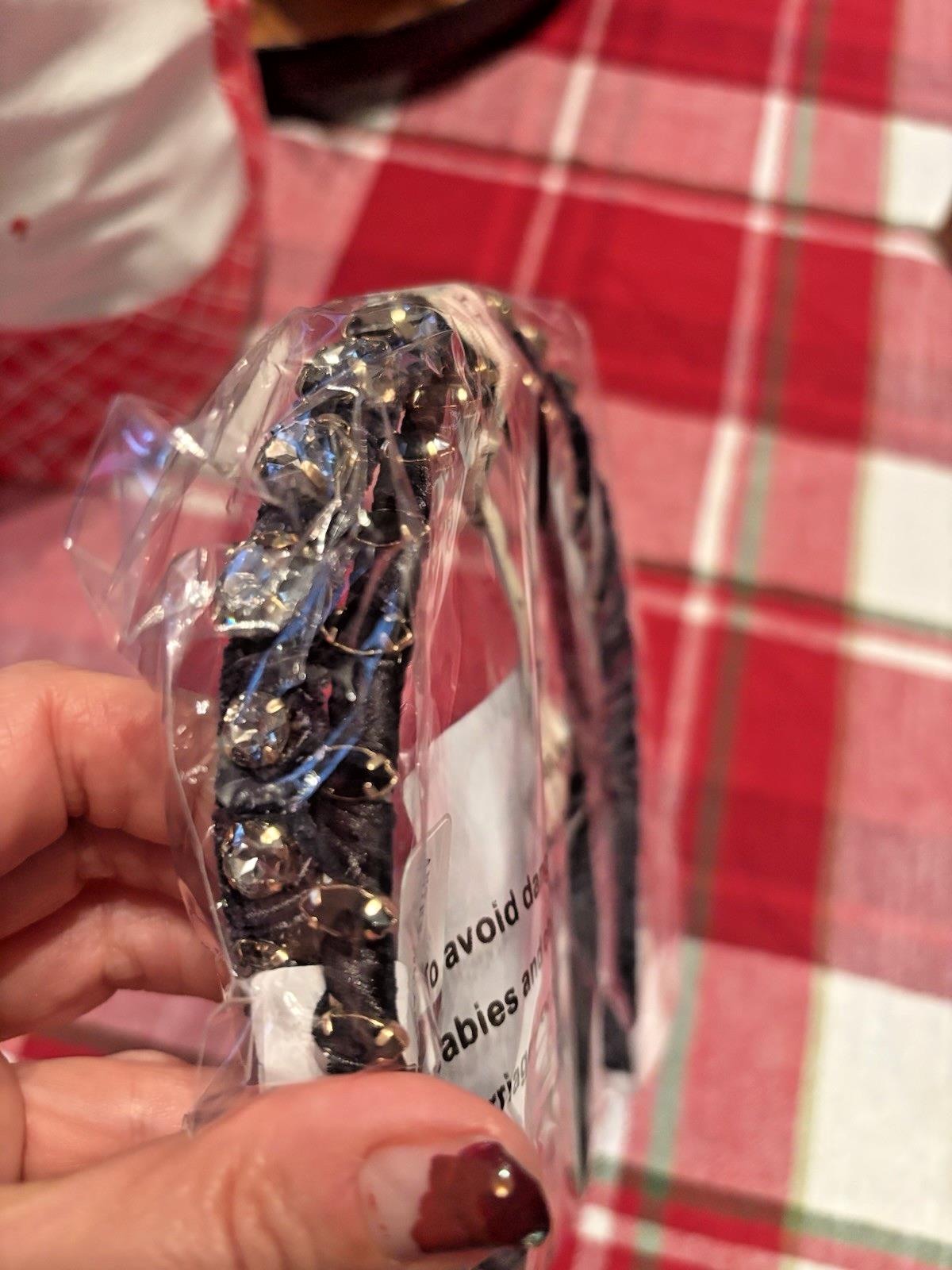Anthropologie Headband velvet diamond holiday party wedding Hair girl Band SET 2.