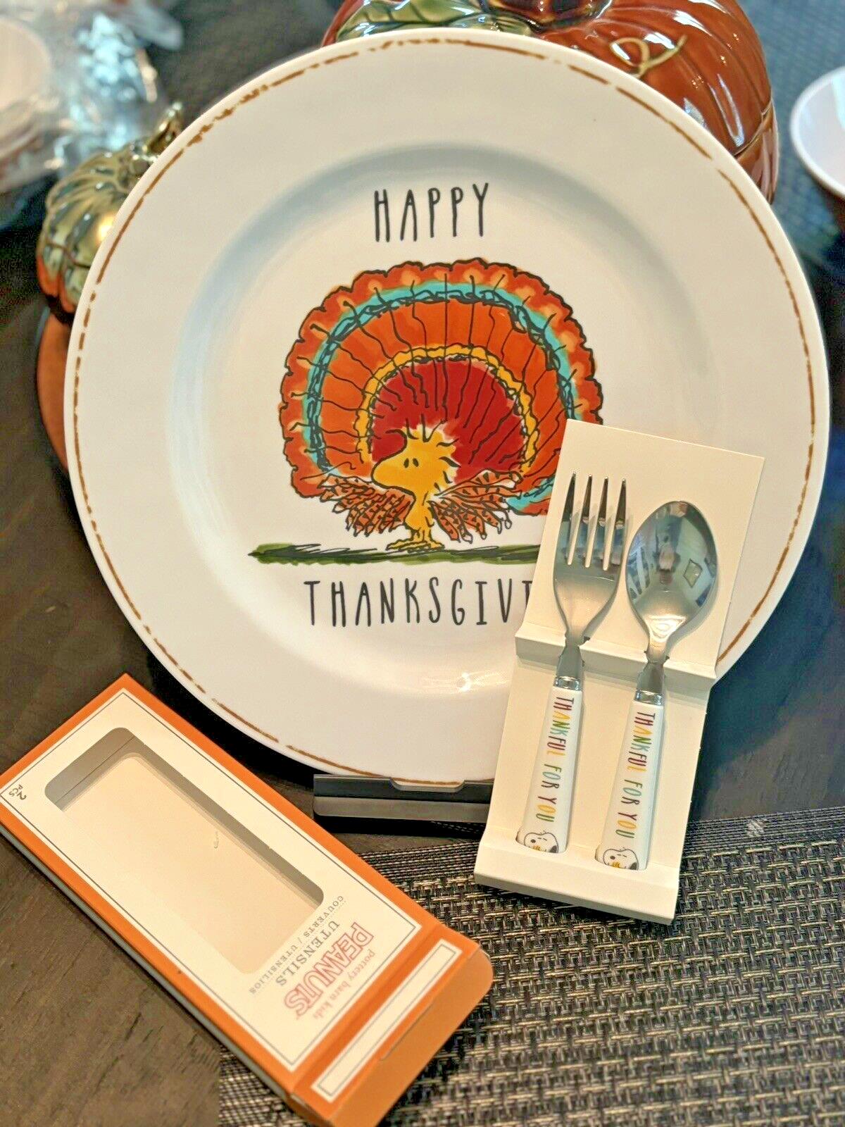 Peanuts Pottery Barn Snoopy holiday Thanksgiving party KID Dinner school SET 2 a