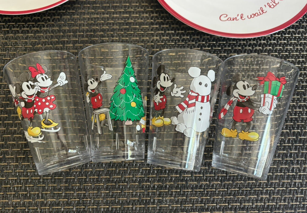 Disney Pottery Barn Mickey Mouse Cup holiday Christmas party gift peanuts SET