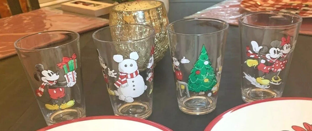 Disney Pottery Barn Mickey Mouse Cup holiday Christmas party gift peanuts SET