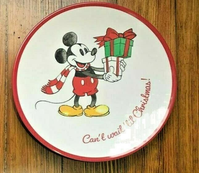 Pottery Barn dinner Plate holiday Disney Mickey Mouse Christmas party kid gift