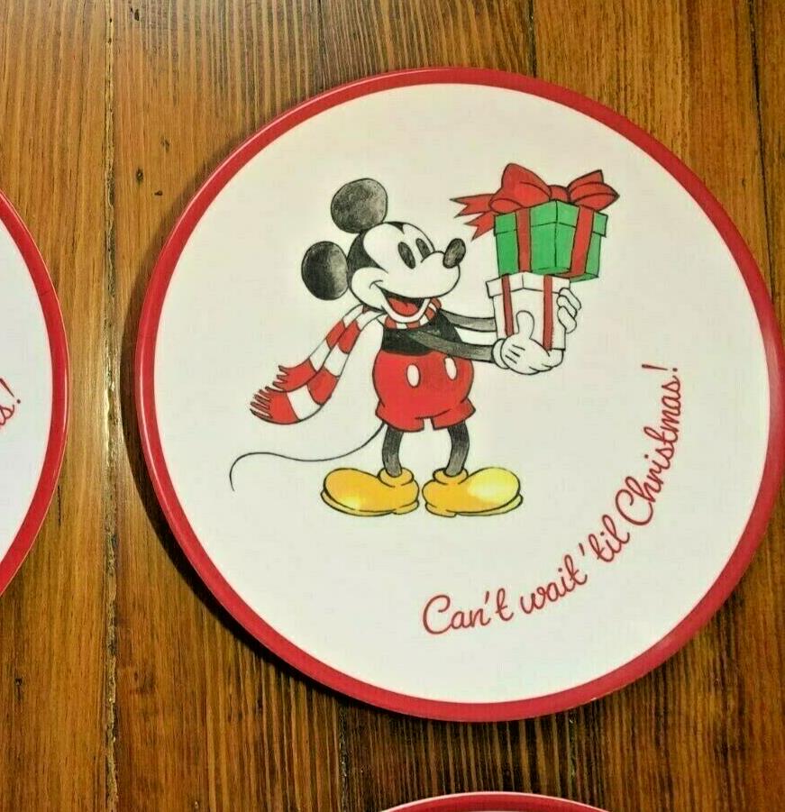 Pottery Barn dinner Plate holiday Disney Mickey Mouse Christmas party kid gift