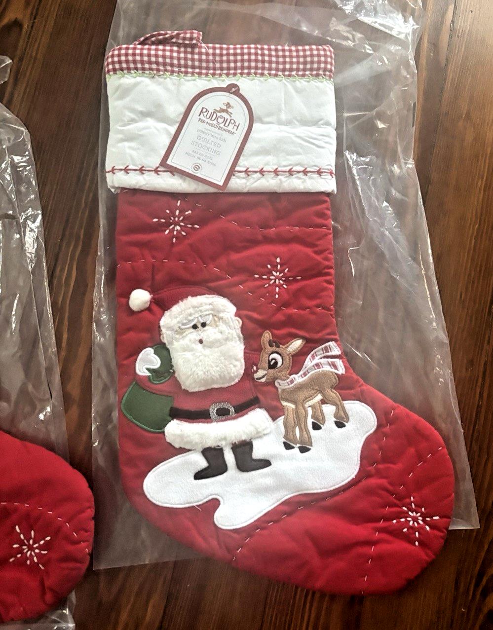 Pottery Barn Holiday Christmas stocking Santa Grinch Rudolph Seuss Disney SET 2