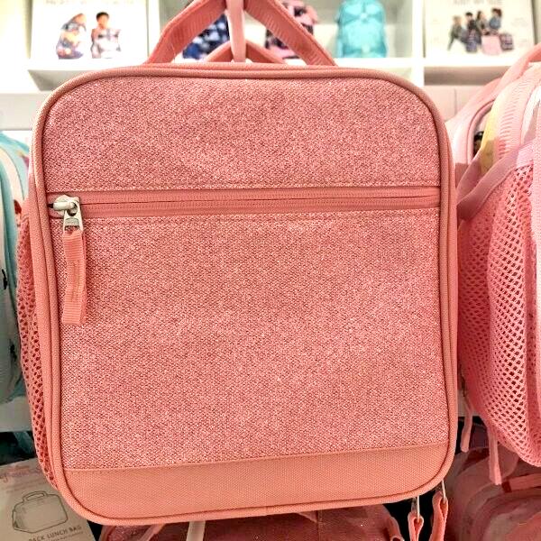Pottery Barn Glitter LUNCH BOX BAG school Disney Barbie girl Travel pre k kid =