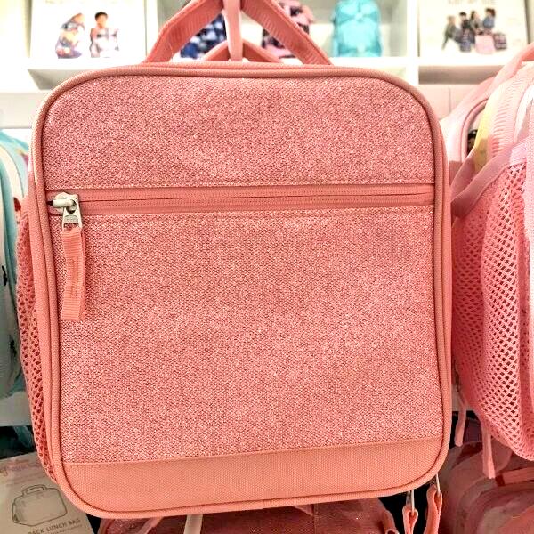 Pottery Barn Glitter LUNCH BOX BAG school Disney Barbie girl Travel pre k kid =