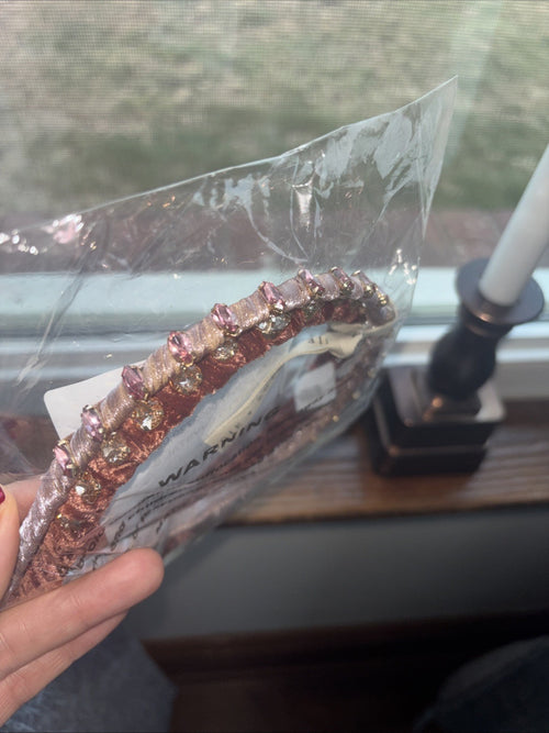 Anthropologie Headband velvet diamond holiday party wedding Hair girl Band SET 2!