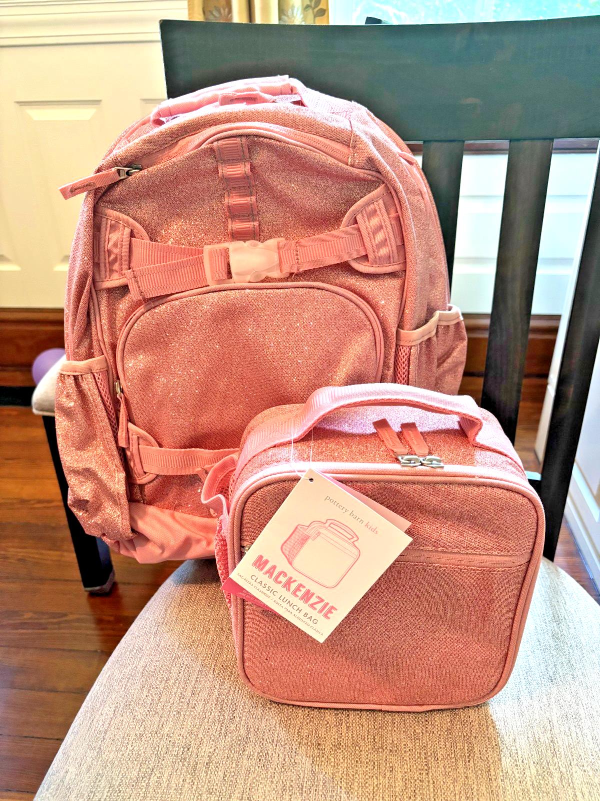 Pottery barn school Disney princess glitter Barbie Travel BACKPACK LUNCH girl .