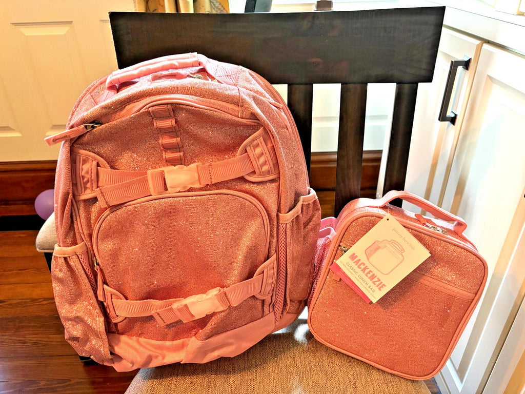 Pottery barn school Disney princess glitter Barbie Travel BACKPACK LUNCH girl .