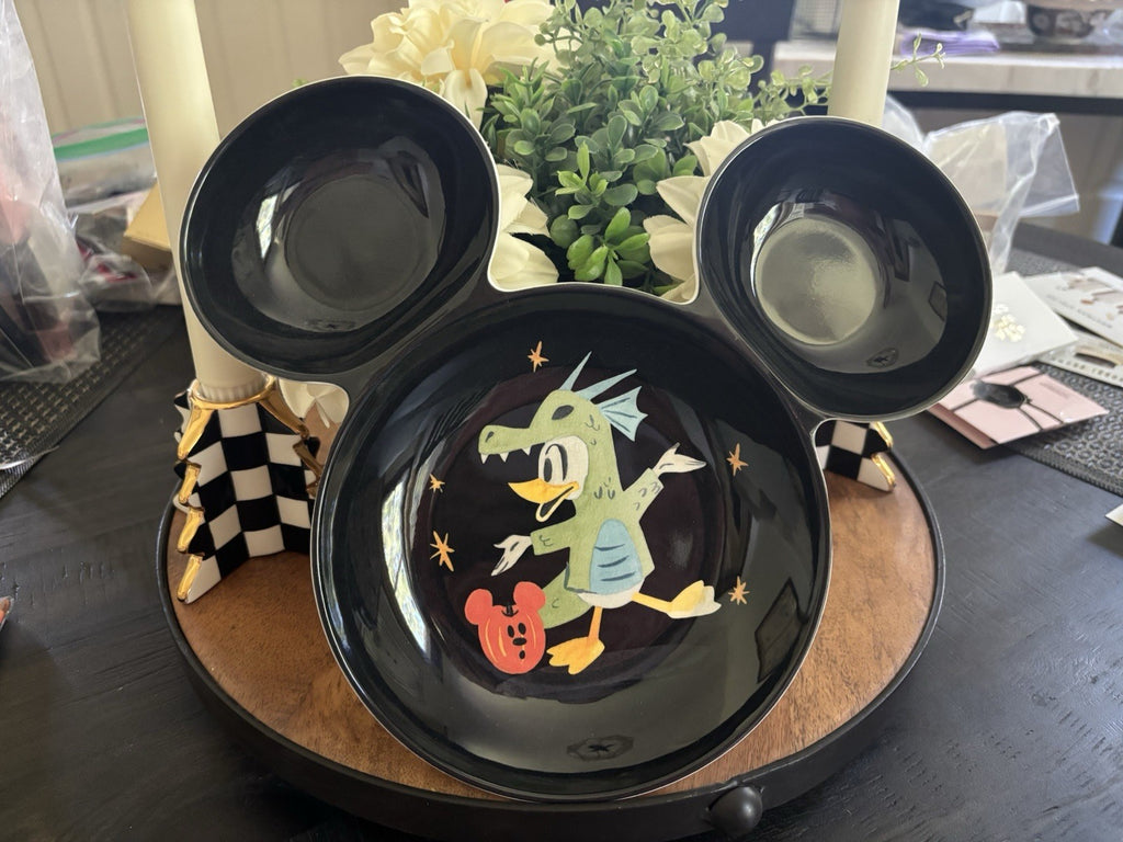 Disney Pottery Barn Mickey Mouse Plate Halloween holiday Party gift Kids dog "
